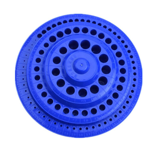 100pcs Hole Round Shape Organizer Case Hard Plastic Drill Bit Organizer Storage Case Stand - Blue 1