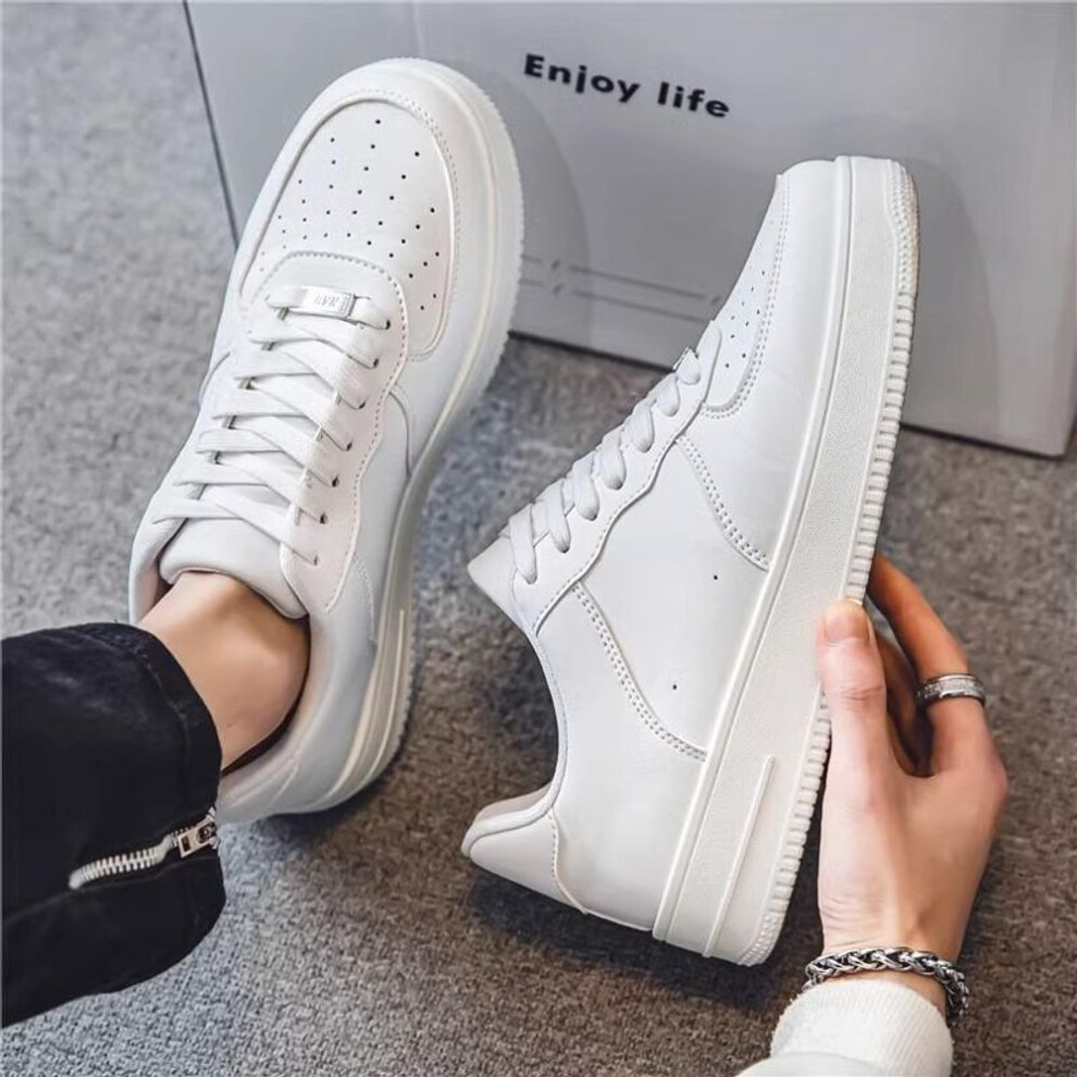 (white, 43) Men's shoes breathable black board shoes men's air force sports No. 1 pure black kitchen work non-slip autumn foreign trade