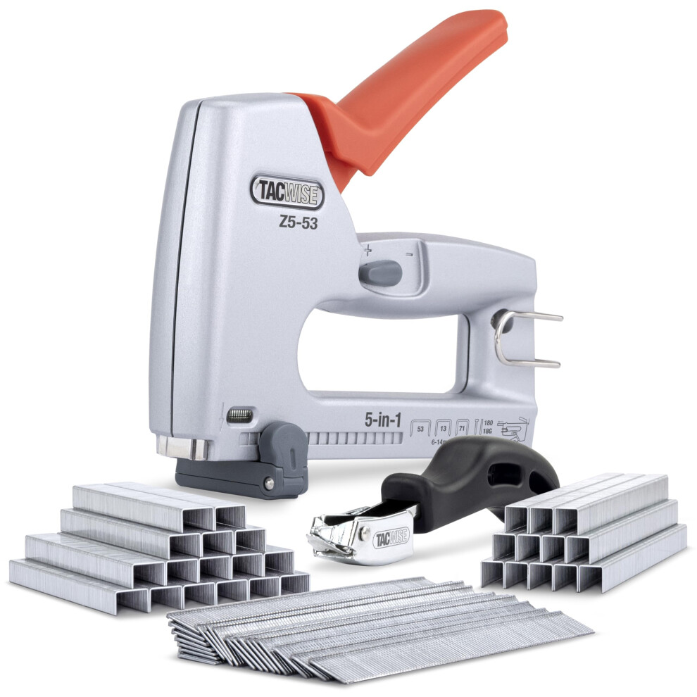 1765 Z5-53 Heavy Duty 5-in-1 Metal Staple Nail Gun with 4000 Staples, 2000 Nails and Staple Remover, Uses Type 13, 53 and 71 Staples, Type 18G Nails