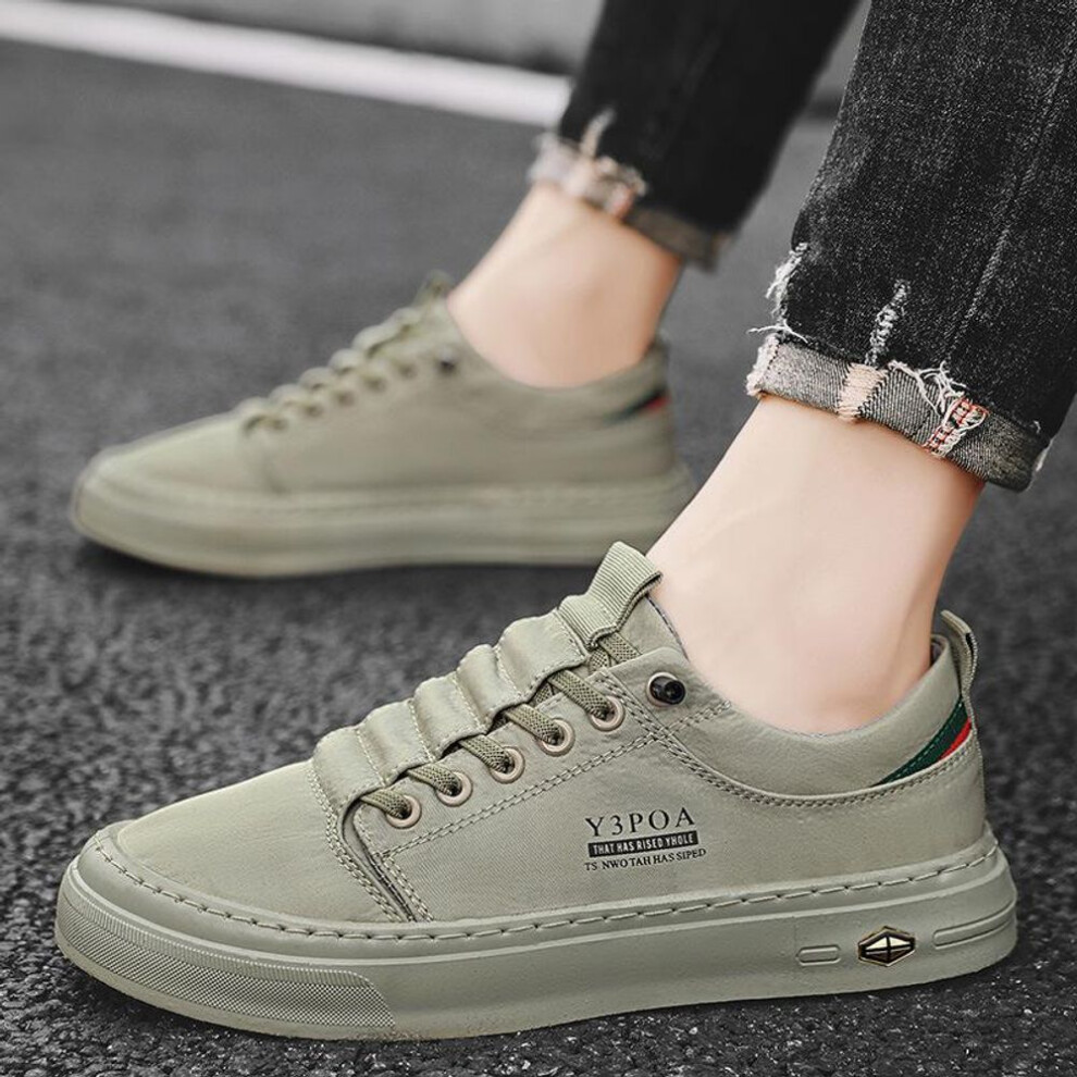 (green, 38) Luxury Men's Casual Shoes Breathable Ice Silk Cloth Canvas Shoes Comfortable Sneakers for Men Outdoor Tennis Shoes Walking Flats