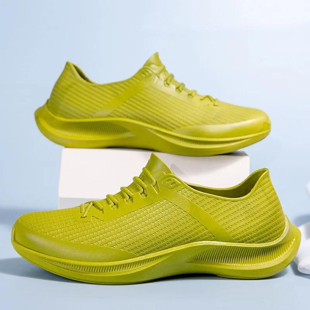 (yellow, 42) Men's Outdoor Hiking Rain Boots Fashion Beach Non Slip Rain Shoes Rubber Fishing Work Shoes Durable Waterproof Rubber Shoes