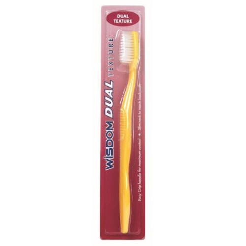Addis 3 x Wisdom Dual Texture Toothbrush Colours Vary