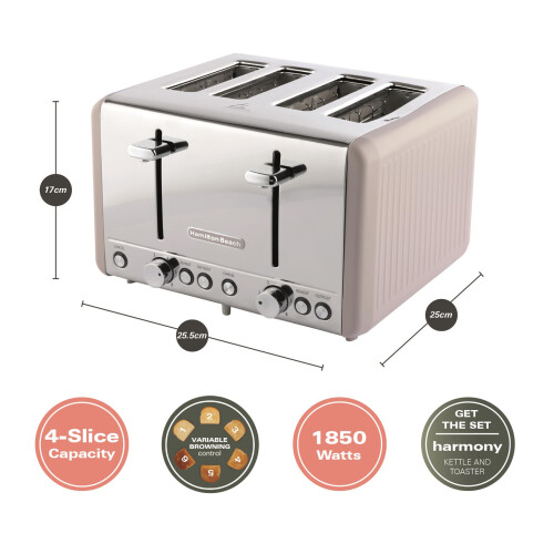 Hamilton Beach Hamilton Beach, Harmony Toaster, 4 Slice, Cappuccino, HBT018C 2