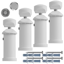 Radiator Accessories,Towel Rail Radiators Universal Brackets Chrome,White,Black, Radiator Valves (White Brackets With Plugs)