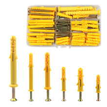 150 Pcs Wall Plugs And Screws For Brick,Masonry,Heavy Duty, Plastic Expansion Pipe Anchor Bolts (M6/M8/M10) Assorted Set, Used To Fix Photo Frames,