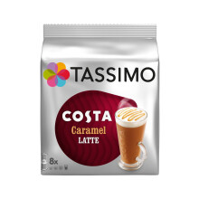 Tassimo Costa Caramel Latte, Pack of 3 x8 Caramel Coffee Latte (24 Drinks)