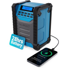 Majority Landbeach Portable DAB/FM Radio with 10,000mAh USB Power Bank, Bluetooth 5.0, Bass Booster, IPX54, USB-C, Aux, 30 Presets
