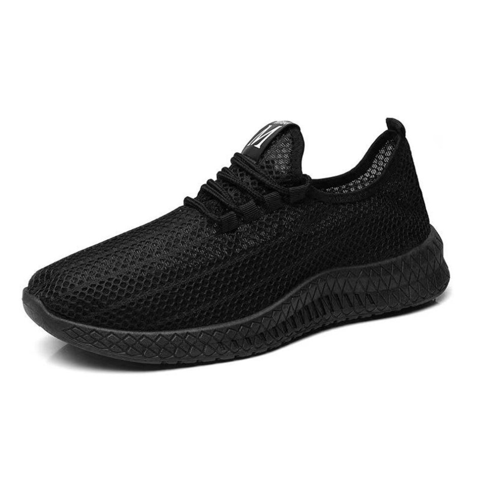 (black, 37) Men's Shoes Summer Breathable Thin Hollow Sports Running Mesh Shoes Men's Mesh Lightweight