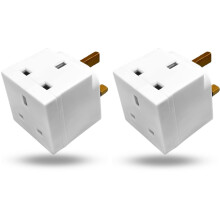 2 Way 3 Pin Plug Adapter - 13A Multi-Plug Power Adaptor Extension With Double Socket Splitter UK Plug Adapter Used For Smart Phone, Refrigerator,
