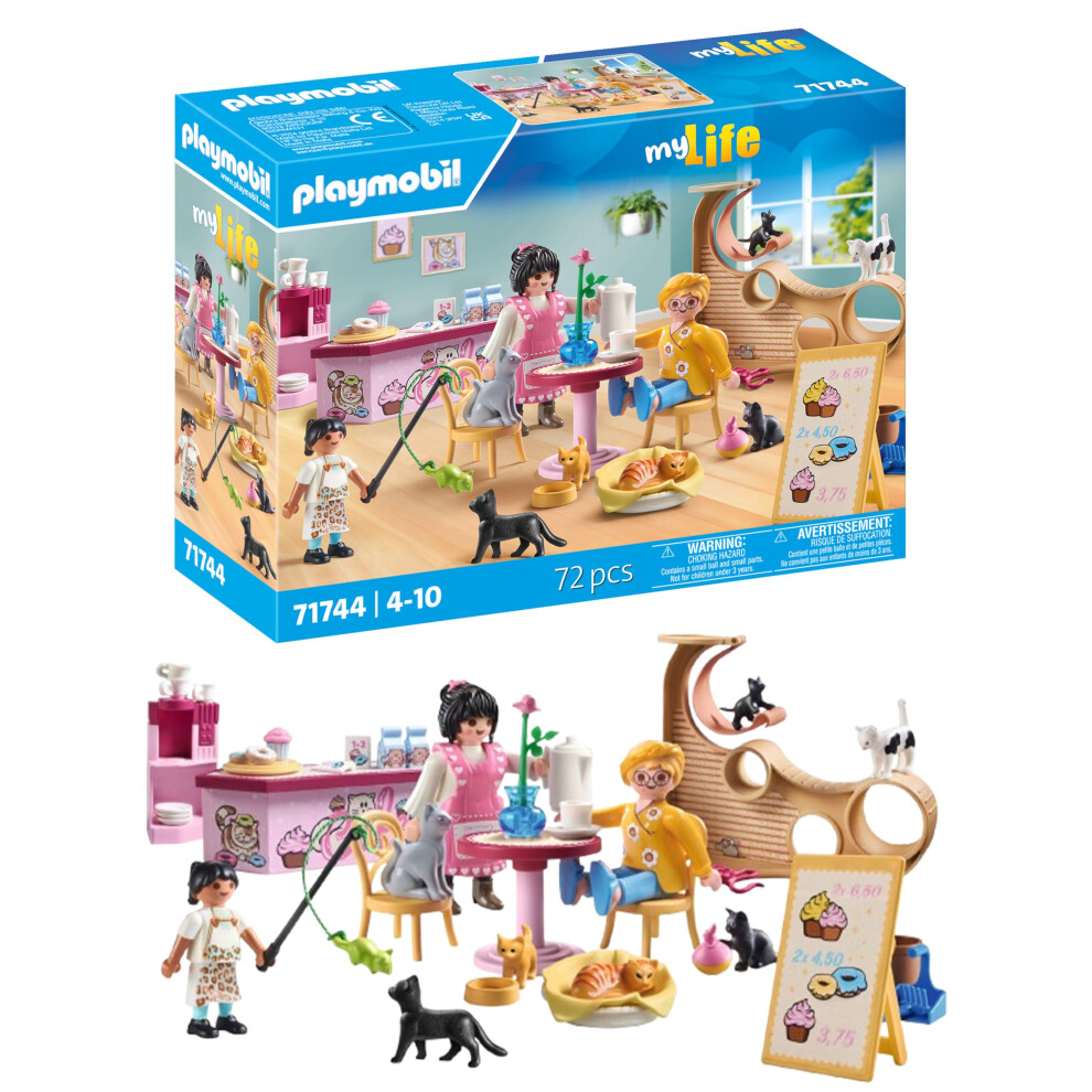 Playmobil | My Life | Cat Café | Cat Toy For Kids | Animal Figures Set | Toy For Children Aged 4 And Over | 71744