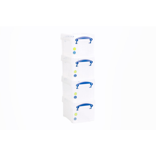 Really Useful Plastic Storage 3 Litre Clear (Pack Of 4)