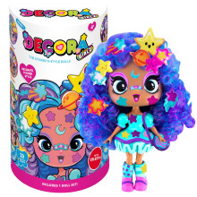 Decora Girlz | 5" CELESTIA Sticker 'n' Style Fashion Doll | Celestia features 44 colourful accessories including dress, shoes, bag, comb, sticker