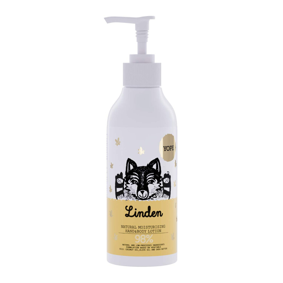 Yope Natural Body Lotion, Linden Flower Extract, Shea Butter, Coconut Oil, Dry Skin, 98% Natural Ingredients, Linden 300Ml