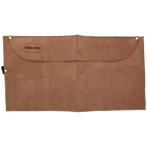 Toolzone TB031 12 Pocket Leather Tool/Chisel Roll,Gold
