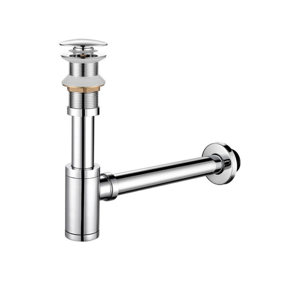 (Silver with drainer) Pop-up Drain Stopper Bottle Trap Deodorant Type Sink Waste Trap Drain Kit  Washbasin