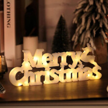 Merry Christmas Sign Lighted for Wreath LED Hanging Window Decorative Light Glowing Letter Sign Light Up Board for Xmas Tree Wall Door