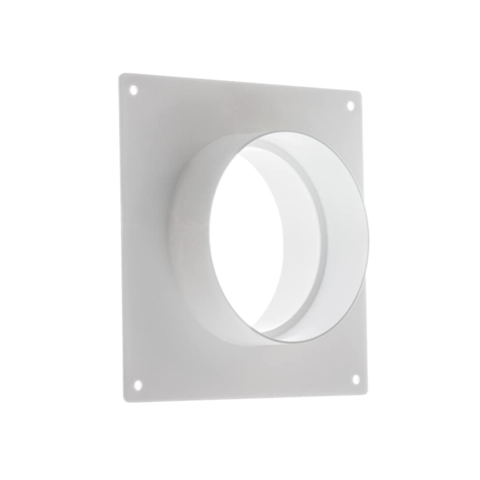 100Mm / 4 Inch Duct Connector With Flange - Round Pvc Ducting - Ventilation Pipe - Wall Plate 4750492211946
