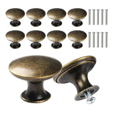 NC 10 Pcs Vintage Round Drawer Handle Retro Pull Handles Semicircle Metal Pull Handle Closet Door Drawer Knob Antique Bronze Furniture Knobs