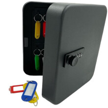 Combination Key Cabinet - Wall Mounted Key Box for up to 20 Sets of Keys