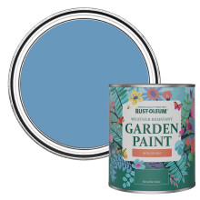 Blue Mould-Resistant Garden Paint In Satin Finish - Cornflower Blue 750ml