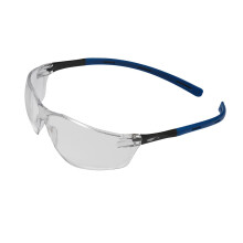 Rigi Lightweight Safety Spectacles - Clear UV385 Lenses - Black / Blue Frames (1RIG23C)