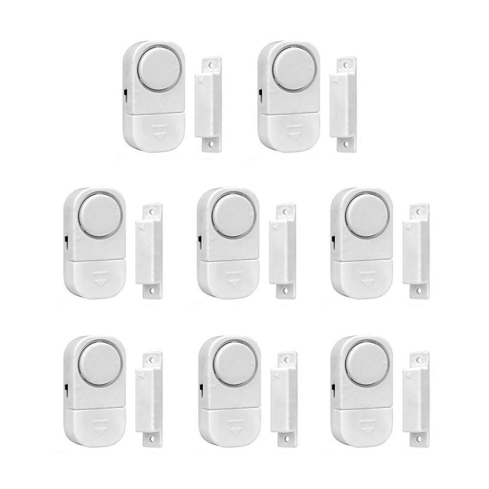 Pack Of 8 Magnetic Door And Window Security Entry Alarm System Wirelessmini Alarms Burglar Intruder Entry Warning Sensors White (Battery Included) 088852447549