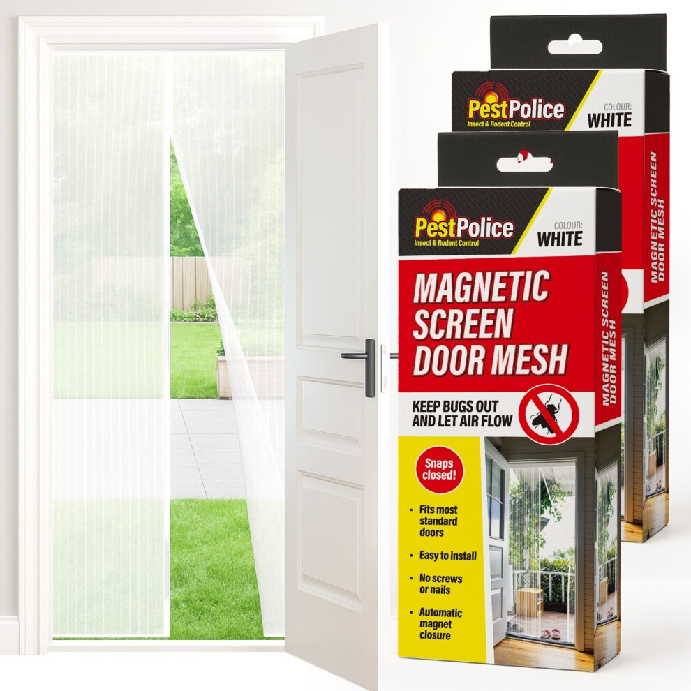 Magnetic Screen Door Mesh 100 x 210 Mosquito Insect Bug Net Magic Curtain 2PK
