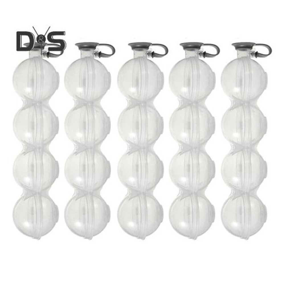 (as the picture, 5pcs) Ice Ball Maker 4 Hole Round Ice Cube Mold Easy Fill Release Ice Sphere Maker with Silicone Cover for Whiskey Cocktails