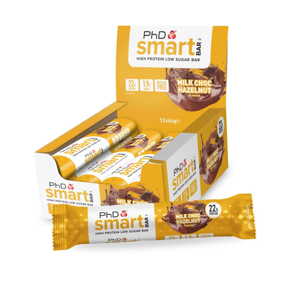 Phd Nutrition Smart Protein Bar Low Calorie, Nutritional Protein Bars/Protein Snacks, High Protein Low Sugar, Chocolate Hazelnut Flavour, 20G Of Protein,