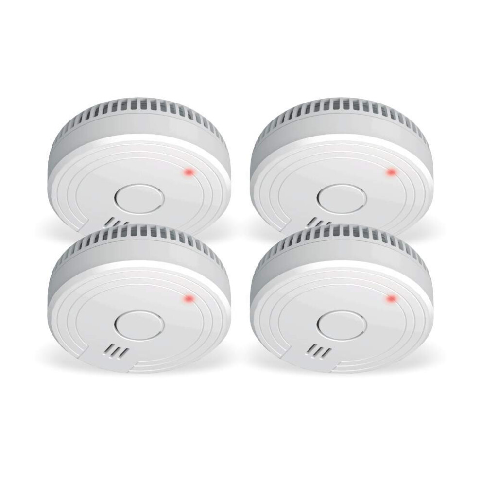 Fs1801 Smoke Detector Complies With European Standard En14604-4 Pieces, Pack Of 4, White 8719699343795