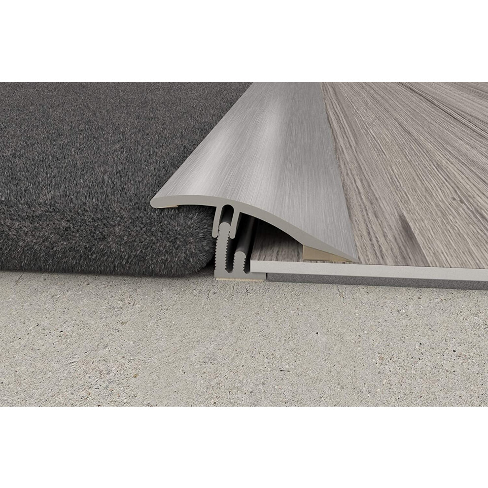 Carpet To Tile/Wood/Laminate Lvt/Vinyl/Flooring Transition Door Strip Bar - Joins A Gap - Angle Vinyl Door Flooring Strip By Floorpro 761062632768