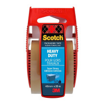 Heavy Duty Packaging Tape, Brown, 48 mm x 20.3 m, 1 Roll on Handheld Dispenser/Pack