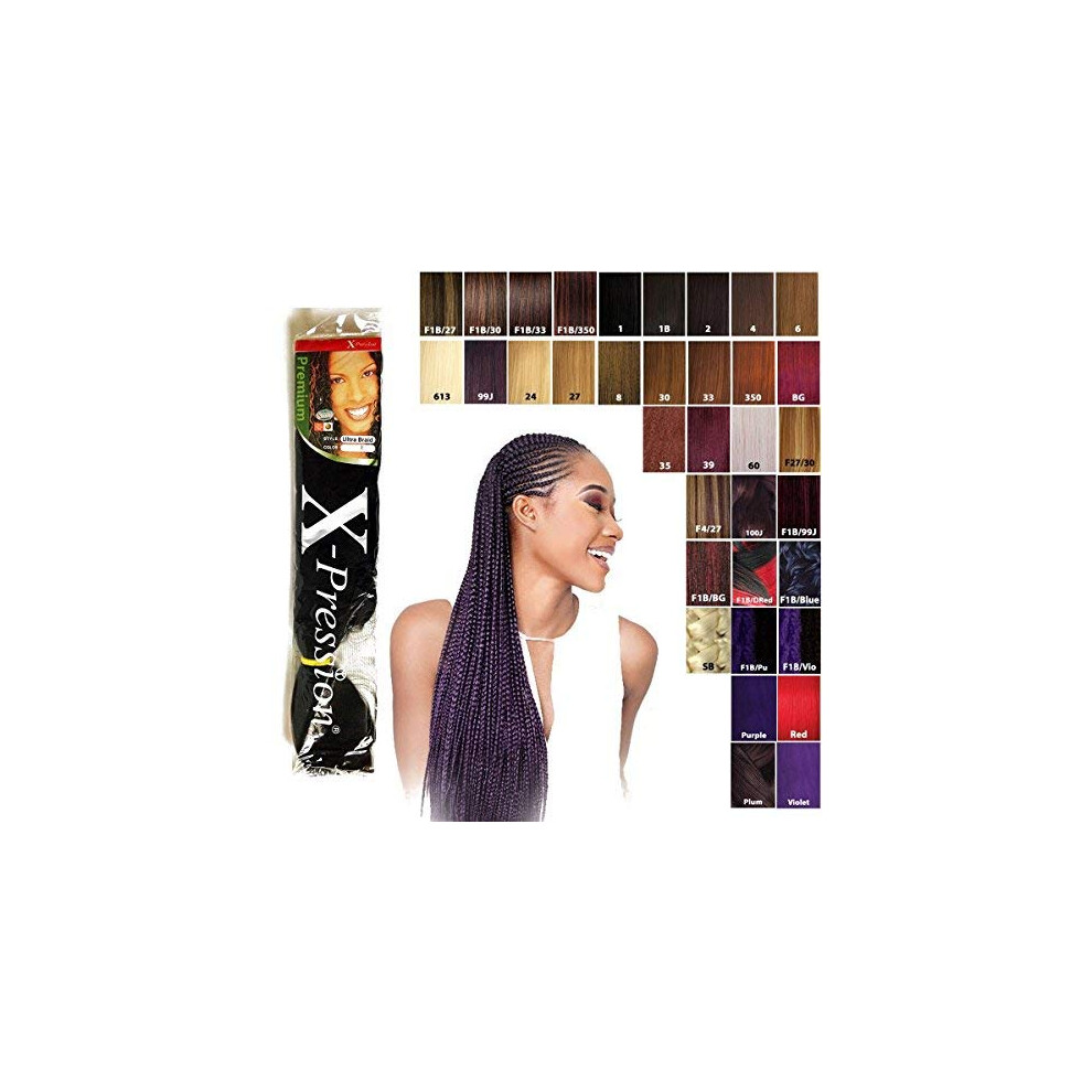 X-Pression Ultra Braid Artificial Hair Extension #1B Approx. 210Cm (2 Pcs Offer)