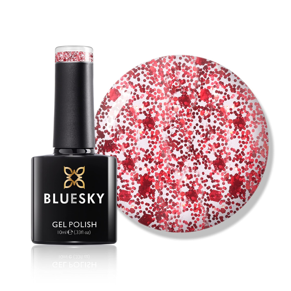 Gel Nail Polish, Red Million S11N, Dark Red Glitter, Long Lasting, Chip Resistant, 10 ml (Requires Drying Under UV LED Lamp)