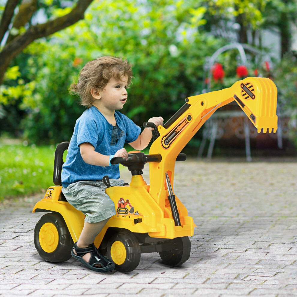 Homcom 2 In 1 Kids Ride On Tractor With Buckle, For 1.5-4 Years Old, Yellow - Image 5