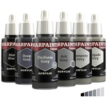 The Army Painter, Warpaints Fanatic Flexible Triad: Black & Greys, 6 x 18 ml acrylic paints - Miniature quality hobby paint for Dungeons and Dragons