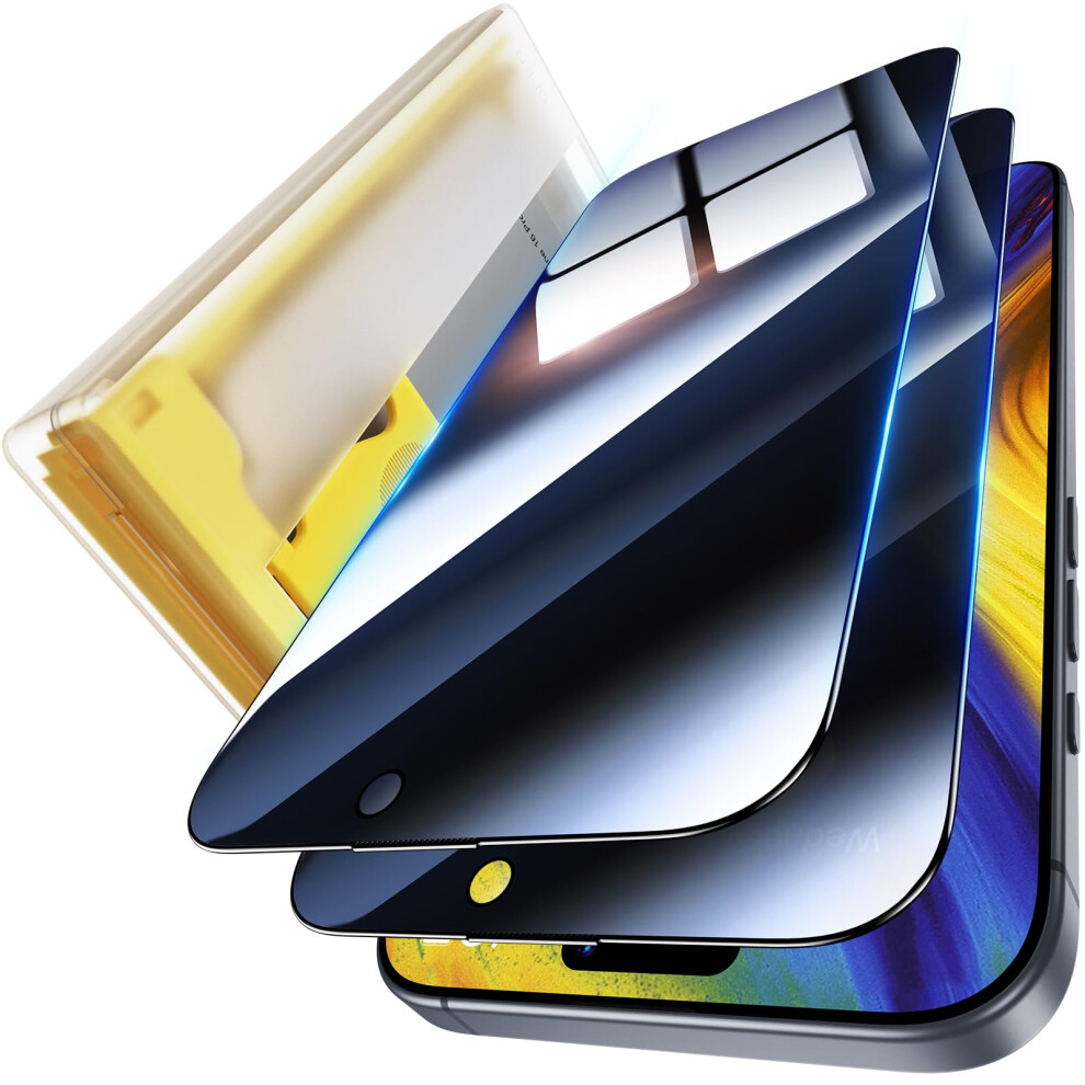 For Iphone 16 Pro Max Privacy Screen Protector - 2 Pack [ Anti Spy Screen Protector] [Automatic Dust Removal] 6.9 Inch 9H Full Coverage Tempered Glass 714532192859