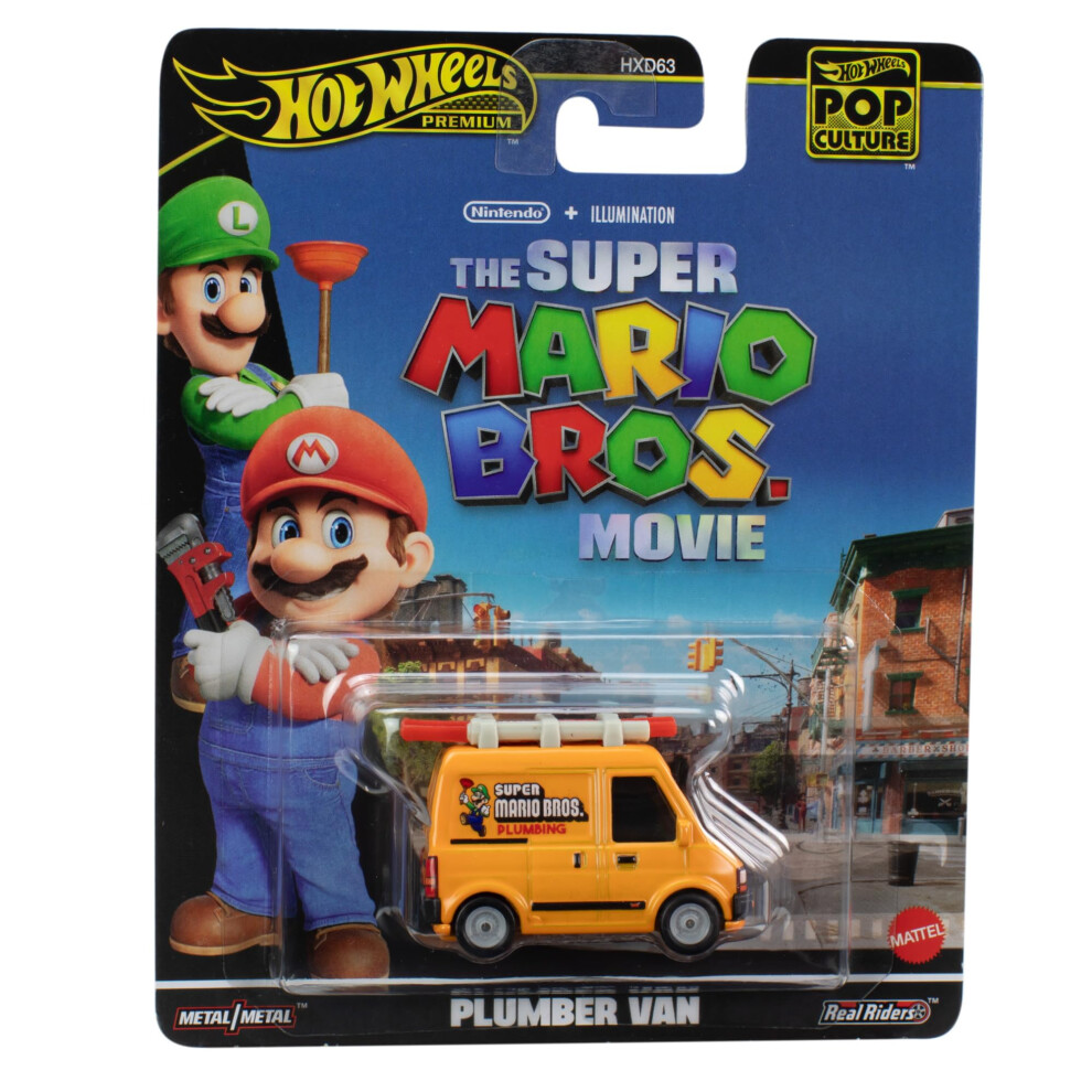 Super Mario Bros The Movie Model DieCast Box Plumber Van from Scale 1/64 Length 5 cm HXF03-image-OPC-PH8JCFT-NEW