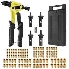 Rivet Nut Gun Rivnut Tool 8 Inch Rivnut Tool Kit Protable Rivet Nut Tool Set Hand Riveter Nut Gun Kit with 100pcs Nuts Included M3 M4 M5 M6 Nut Tools