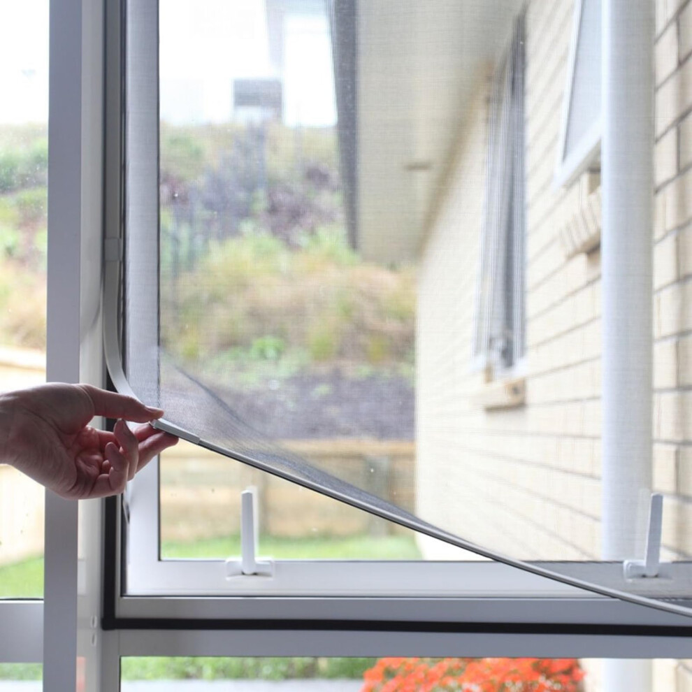 Adjustable Diy Magnetic Fly Screen Window Max 100X 130 Cm, Full Frame Magnetic Strip Easy Installation Fits Any Size Smaller Insect Mesh Mosquito Bug 603432823980