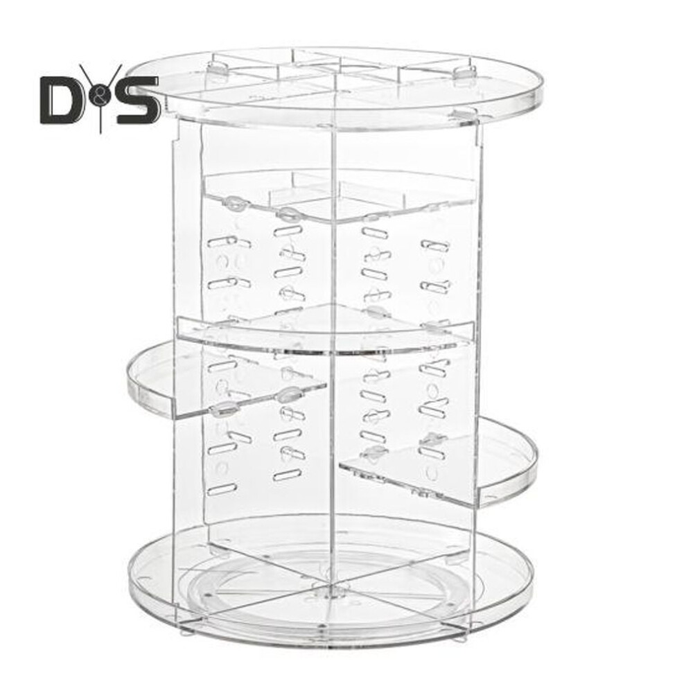 (clear) Makeup Organizer Storage Box Large Capacity Multipurpose Transparent 360 Rotating Makeup Organizer Cosmetic Display Case