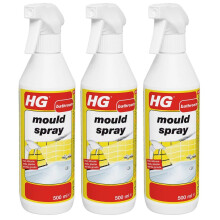 Bathroom Mould Spray, from Silicone Seals, Plaster and Tile Grouts, Effectively Removes All Brown and Black Stains, (3 x 500ml Bottles)
