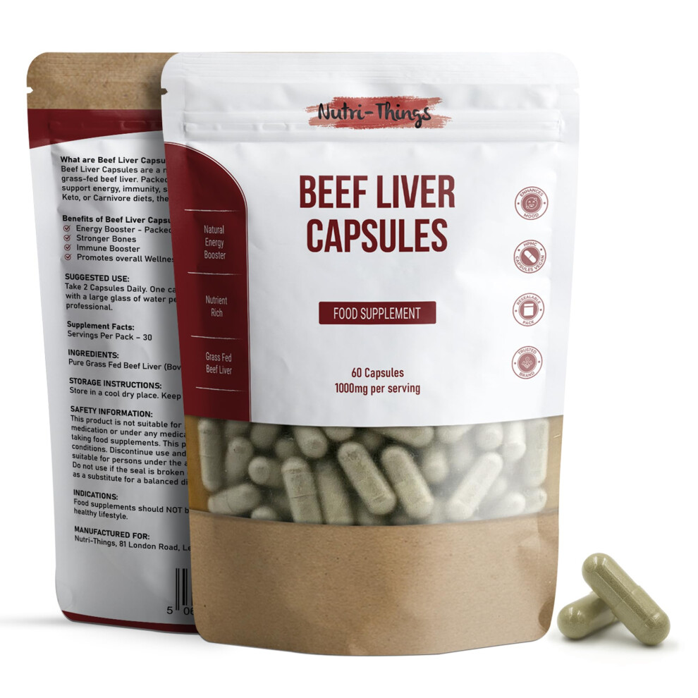 Nutri-Things Grass Fed Beef Liver Capsules – Nutrient-Rich Organ Supplement For Energy, Immunity & Vitality – 500Mg Per Capsule – Desiccated Liver Tablets ?