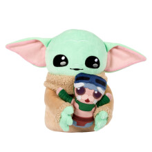 Star Wars Grogu Plush Figure & Small Anzellan Soft Doll with Sound Inspired by Bad Baby, No Squeezie from Star Wars: The Mandalorian Season 3, HXV50