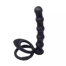 (black, A) Anal Couples Male Adult Sex Toys Strap On Anal Dildo with Vibrating Cock Ring, Vibrating Anal Butt Plug Penis Sleeve Vibrator Sex Toy 10 Vibrations