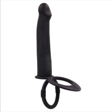 (black, B) Anal Couples Male Adult Sex Toys Strap On Anal Dildo with Vibrating Cock Ring, Vibrating Anal Butt Plug Penis Sleeve Vibrator Sex Toy 10 Vibrations