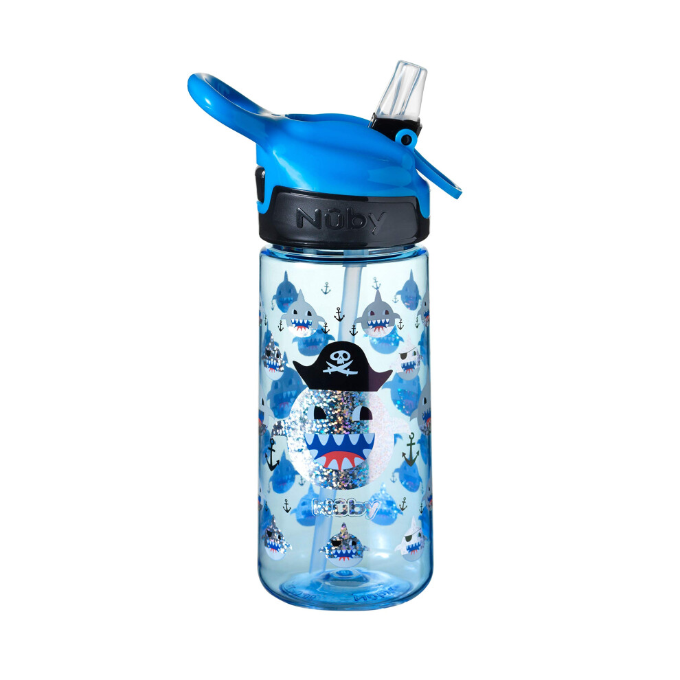 Kids Water Bottle, Bpa Free, Shark Design, Shatter-Proof Tritan Cup