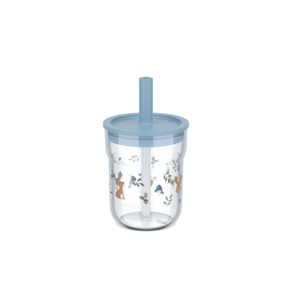 Mepal Children's Glass With Straw Mio Little Dutch, Flexible Lid With Insect-Proof Straw, Suitable For All Types Of Liquids, Spill-Proof, Dishwasher Safe &