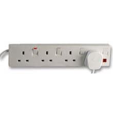 PELB1752 4 Gang Individually Switched Extension Lead 10m, White