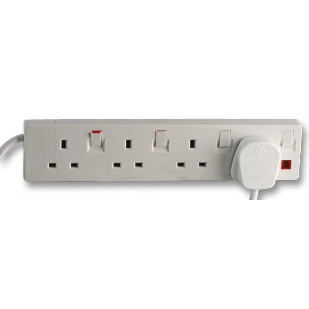 Photos - Electrical Wire & Cable Pro-Elec PELB1752 4 Gang Individually Switched Extension Lead 10m, White